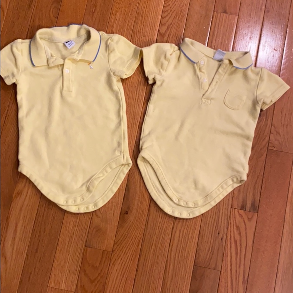 Janie and Jack yellow Bodysuits
